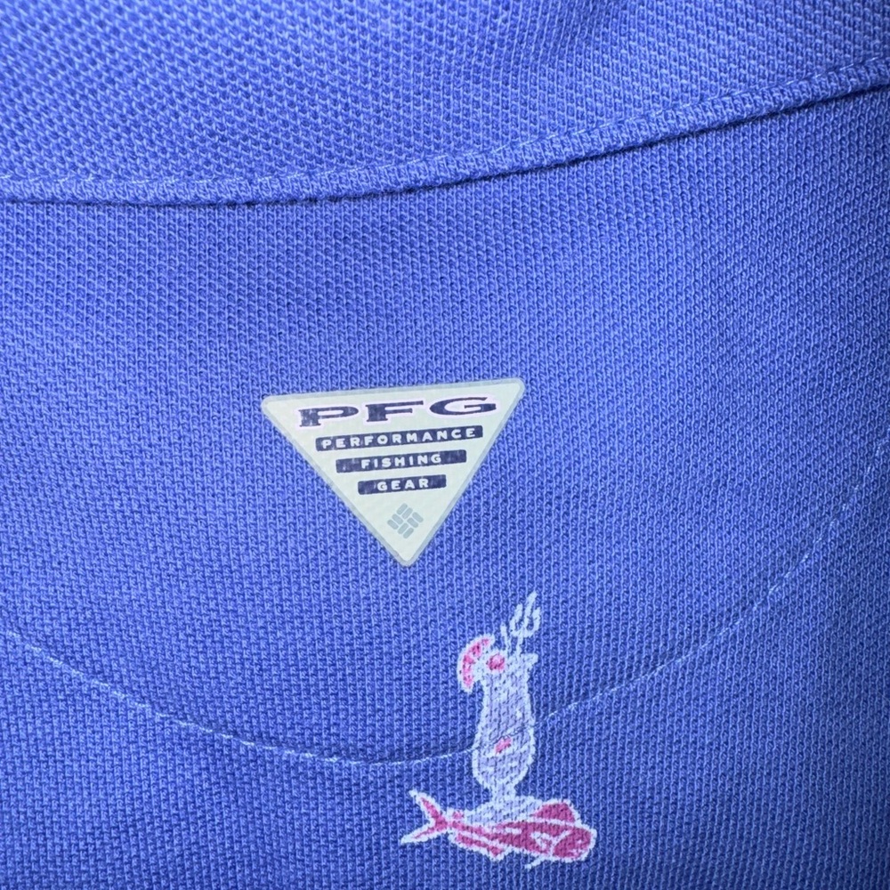 Women's Columbia blue South Sand Point Polo‎ PFG Shirt Size M - Picture 4 of 8